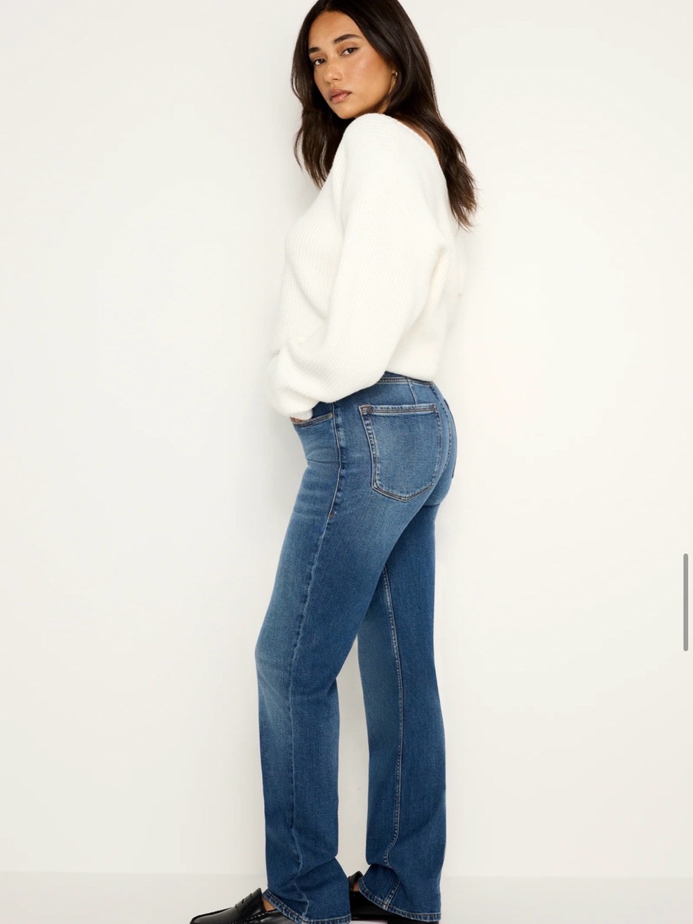 Good American Good Icon Straight 12 / 31 Indigo 605 - Picture 10 of 15